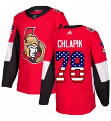 Youth Adidas Ottawa Senators 78 Filip Chlapik Authentic Red USA Flag Fashion NHL Jersey 