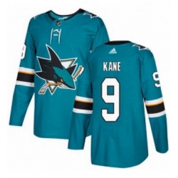 Mens Adidas San Jose Sharks 9 Evander Kane Authentic Teal Green Home NHL Jerse