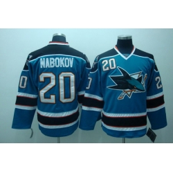 San Jose Sharks 20 Evgeni nabokov blue Jerseys