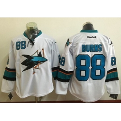 Sharks #88 Brent Burns White Stitched NHL Jersey