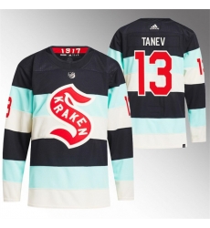 Men Seattle Kraken 13 Brandon Tanev 2024 Deep Sea Blue Winter Classic Stitched Jersey