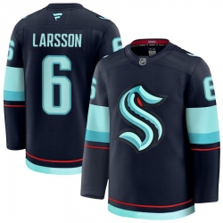 Men Seattle Kraken 6 Adam Larsson Navy 2024 25 Home Stitched Hockey Jersey