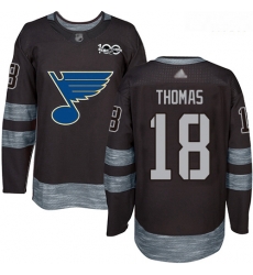 Blues #18 Robert Thomas Black 1917 2017 100th Anniversary Stitched Hockey Jersey