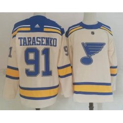 Men St Louis Blues 91 Vladimir Tarasenko Cream 2022 Winter Classic Authentic Jersey