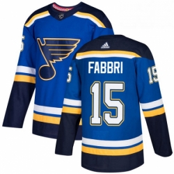 Mens Adidas St Louis Blues 15 Robby Fabbri Premier Royal Blue Home NHL Jersey 