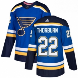 Mens Adidas St Louis Blues 22 Chris Thorburn Authentic Royal Blue Home NHL Jersey 