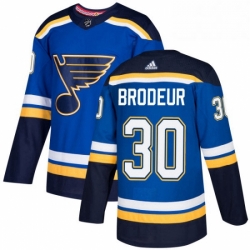 Mens Adidas St Louis Blues 30 Martin Brodeur Authentic Royal Blue Home NHL Jersey 