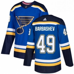 Mens Adidas St Louis Blues 49 Ivan Barbashev Authentic Royal Blue Home NHL Jersey 