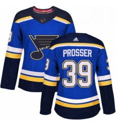 Womens Adidas St Louis Blues 39 Nate Prosser Premier Royal Blue Home NHL Jersey 