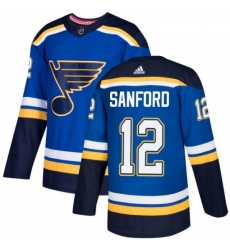 Youth Adidas St Louis Blues 12 Zach Sanford Premier Royal Blue Home NHL Jersey 