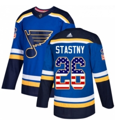 Youth Adidas St Louis Blues 26 Paul Stastny Authentic Blue USA Flag Fashion NHL Jersey 