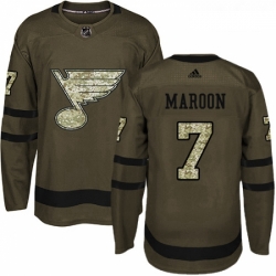 Youth Adidas St Louis Blues 7 Patrick Maroon Authentic Green Salute to Service NHL Jersey 