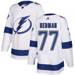 Men Adidas Tampa Bay Lightning 77 Victor Hedman Premier White Home NHL Jersey