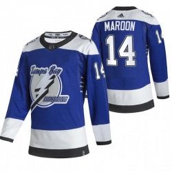 Men Tampa Bay Lightning 14 Patrick Maroon Blue Adidas 2020 21 Reverse Retro Alternate NHL Jersey