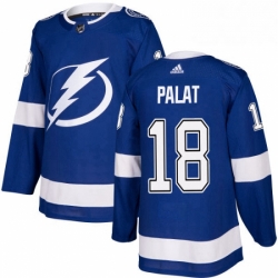 Mens Adidas Tampa Bay Lightning 18 Ondrej Palat Authentic Royal Blue Home NHL Jersey 