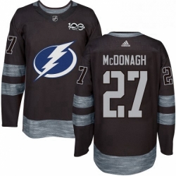 Mens Adidas Tampa Bay Lightning 27 Ryan McDonagh Authentic Black 1917 2017 100th Anniversary NHL Jersey 