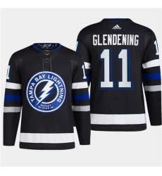 Men's Tampa Bay Lightning #11 Luke Glendening Black 2024 Stadium Series Stitched Jersey