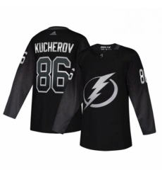 Mens Tampa Bay Lightning 86 Nikita Kucherov adidas Alternate Authentic Player Jersey Black 