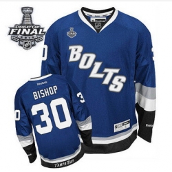 Tampa Bay Lightning #30 Ben Bishop Blue 2015 Stanley Cup Stitched NHL Jersey