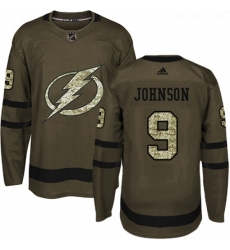 Youth Adidas Tampa Bay Lightning 9 Tyler Johnson Authentic Green Salute to Service NHL Jersey 