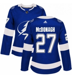 Womens Adidas Tampa Bay Lightning 27 Ryan McDonagh Authentic Royal Blue Home NHL Jersey 