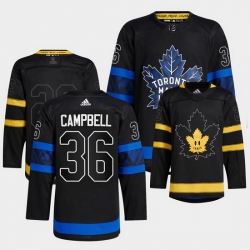 Men Toronto Maple Leafs Black 36 Jack Campbell Alternate Premier Breakaway Reversible Stitched jersey