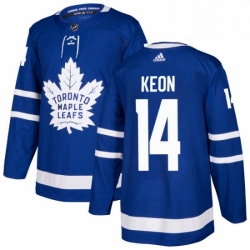 Mens Adidas Toronto Maple Leafs 14 Dave Keon Authentic Royal Blue Home NHL Jersey 