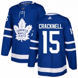 Mens Adidas Toronto Maple Leafs 15 Adam Cracknell Authentic Royal Blue Home NHL Jersey 