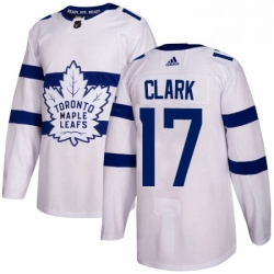 Mens Adidas Toronto Maple Leafs 17 Wendel Clark Authentic White 2018 Stadium Series NHL Jersey 