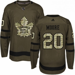 Mens Adidas Toronto Maple Leafs 20 Dominic Moore Authentic Green Salute to Service NHL Jersey 