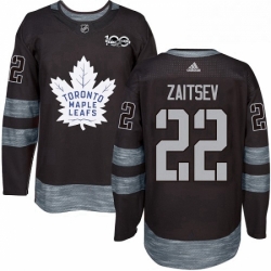 Mens Adidas Toronto Maple Leafs 22 Nikita Zaitsev Authentic Black 1917 2017 100th Anniversary NHL Jersey 