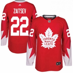 Mens Adidas Toronto Maple Leafs 22 Nikita Zaitsev Authentic Red Alternate NHL Jersey 