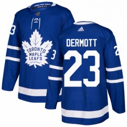 Mens Adidas Toronto Maple Leafs 23 Travis Dermott Authentic Royal Blue Home NHL Jersey 