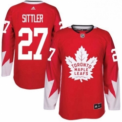 Mens Adidas Toronto Maple Leafs 27 Darryl Sittler Authentic Red Alternate NHL Jersey 