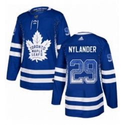 Mens Adidas Toronto Maple Leafs 29 William Nylander Authentic Blue Drift Fashion NHL Jersey 