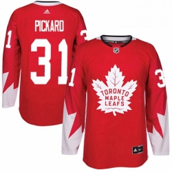 Mens Adidas Toronto Maple Leafs 31 Calvin Pickard Authentic Red Alternate NHL Jersey 