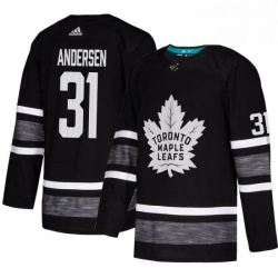 Mens Adidas Toronto Maple Leafs 31 Frederik Andersen Black 2019 All Star Game Parley Authentic Stitched NHL Jersey 