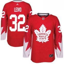 Mens Adidas Toronto Maple Leafs 32 Josh Leivo Authentic Red Alternate NHL Jersey 