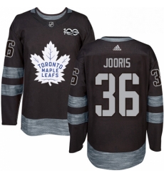 Mens Adidas Toronto Maple Leafs 36 Josh Jooris Authentic Black 1917 2017 100th Anniversary NHL Jersey 