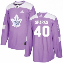 Mens Adidas Toronto Maple Leafs 40 Garret Sparks Authentic Purple Fights Cancer Practice NHL Jersey 