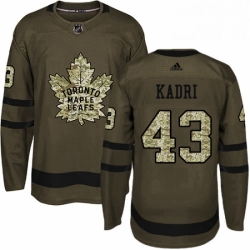 Mens Adidas Toronto Maple Leafs 43 Nazem Kadri Authentic Green Salute to Service NHL Jersey 