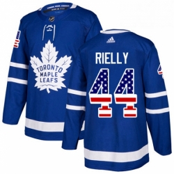 Mens Adidas Toronto Maple Leafs 44 Morgan Rielly Authentic Royal Blue USA Flag Fashion NHL Jersey 