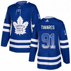 Mens Adidas Toronto Maple Leafs 91 John Tavares Authentic Blue Drift Fashion NHL Jersey 