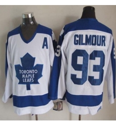 Toronto Maple Leafs #93 Doug Gilmour White Blue CCM Throwback Stitched NHL jersey