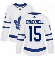 Womens Adidas Toronto Maple Leafs 15 Adam Cracknell Authentic White Away NHL Jersey 