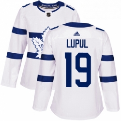 Womens Adidas Toronto Maple Leafs 19 Joffrey Lupul Authentic White 2018 Stadium Series NHL Jersey 