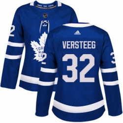 Womens Adidas Toronto Maple Leafs 32 Kris Versteeg Authentic Royal Blue Home NHL Jersey 