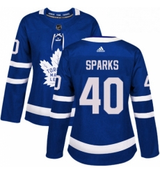 Womens Adidas Toronto Maple Leafs 40 Garret Sparks Authentic Royal Blue Home NHL Jersey 