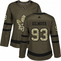 Womens Adidas Toronto Maple Leafs 93 Doug Gilmour Authentic Green Salute to Service NHL Jersey 