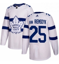 Youth Adidas Toronto Maple Leafs 25 James Van Riemsdyk Authentic White 2018 Stadium Series NHL Jersey 